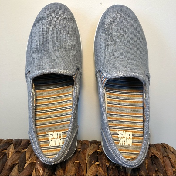 Muk Luks | Metallic Grey Blue Slip-on Flats | Size 9 - Picture 8 of 11